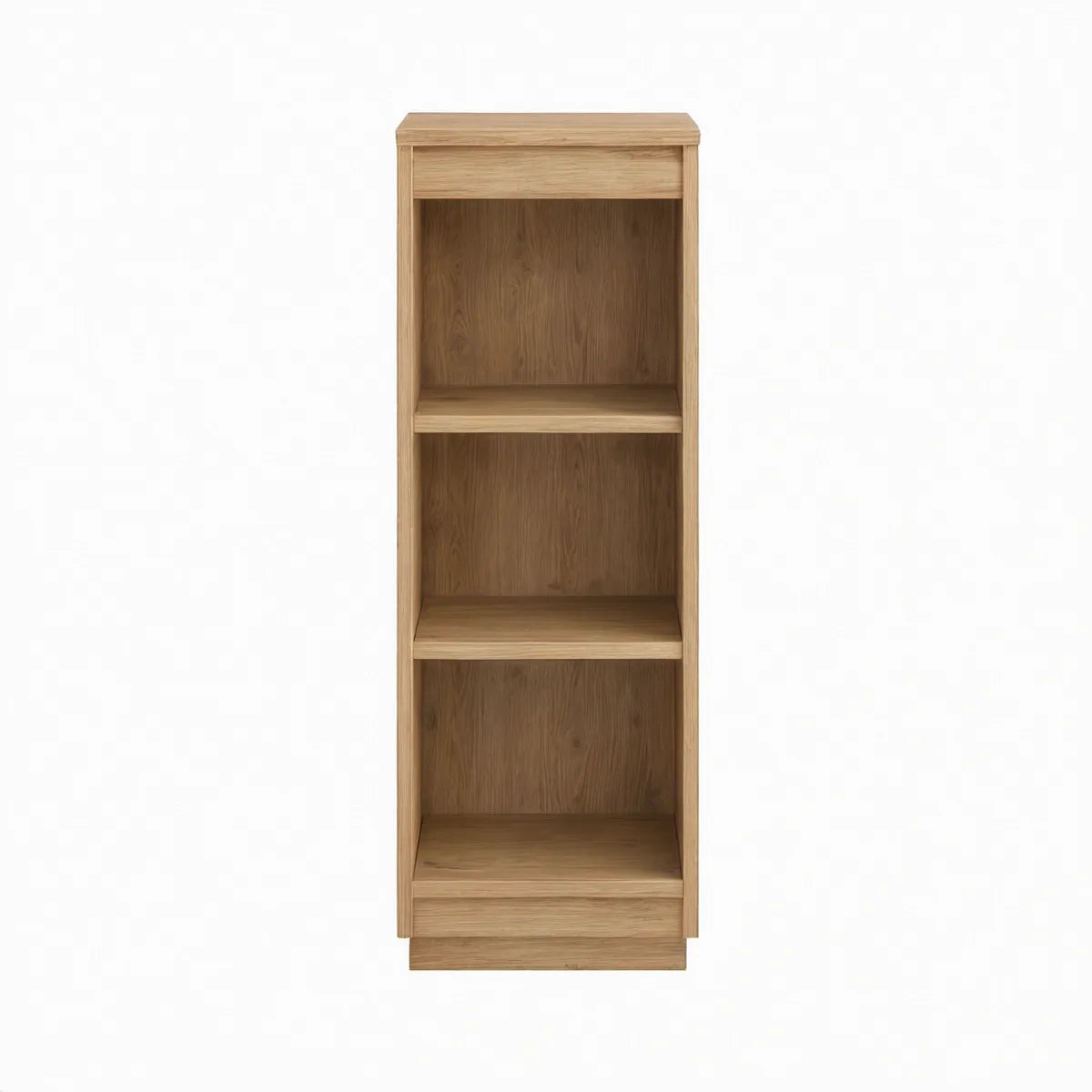 Bogreol med 3 hylder i MDF og egetræsfinér, Natur Eg, 60 x 30 x 180 cm